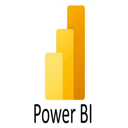 The official Microsoft Power BI logo, showing three ascending yellow and orange bars, representing data visualization, reporting, and business intelligence.