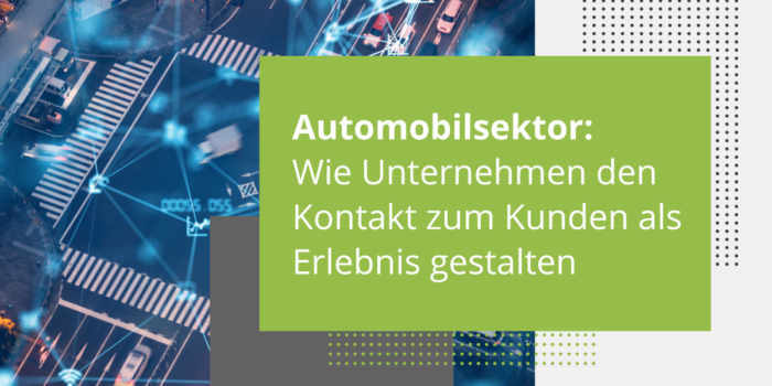 Automotive sector: How companies turn customer contact into an experience – banner with traffic and digital network graphics in the background