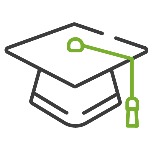 Graduation cap icon representing continuing education