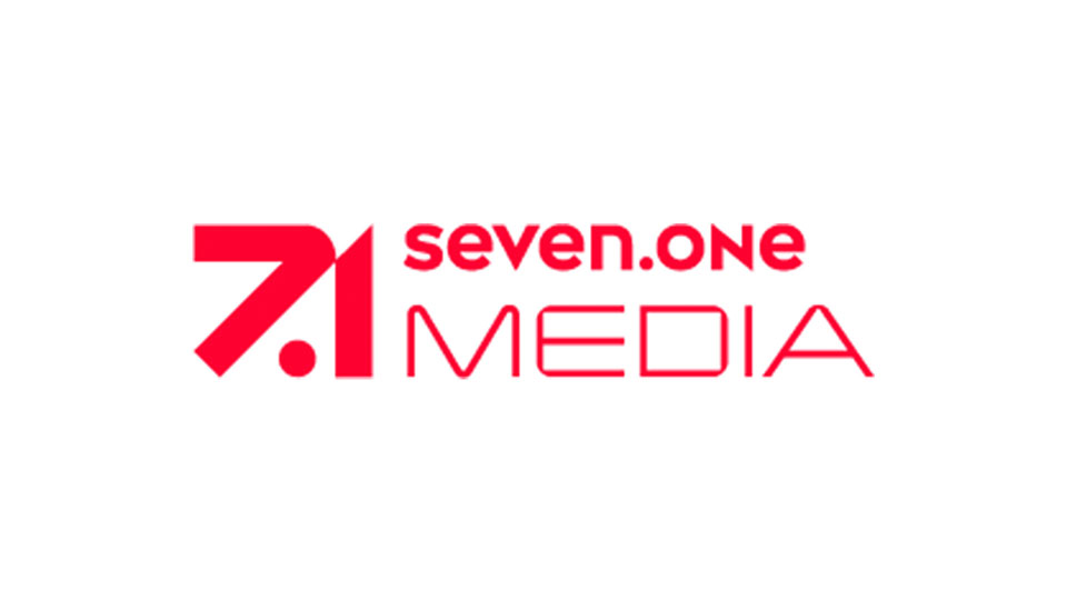 Logo of Seven.One Media in red text on a white background, featuring a stylized "7.1" symbol.